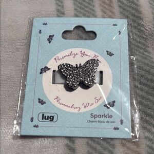 Lug Sparkle Butterfly Charm - Silver
